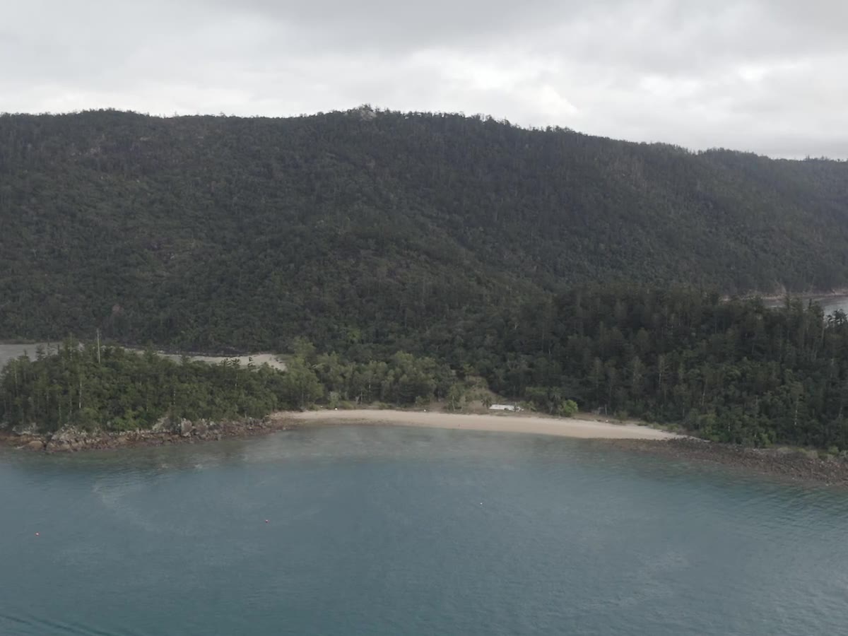 Aerial view of an island in the Whitsundays, filmed for a Katana Foundations project film
