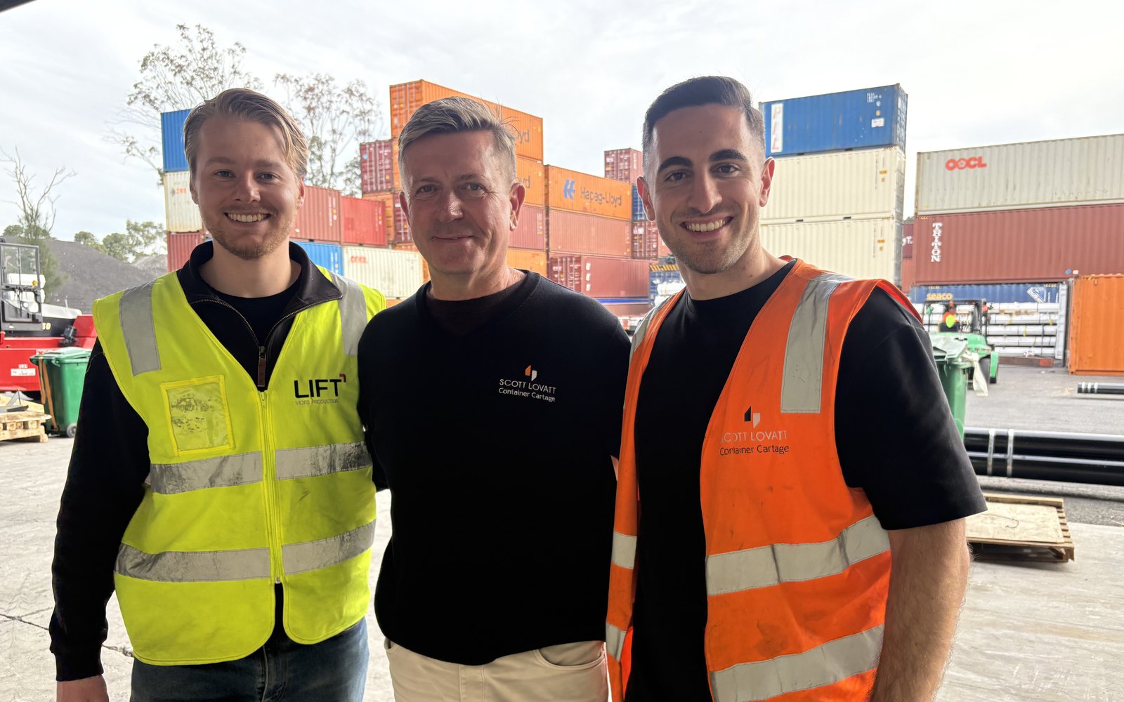 Grant from Lift with Scott Lovatt and his team in the container yard